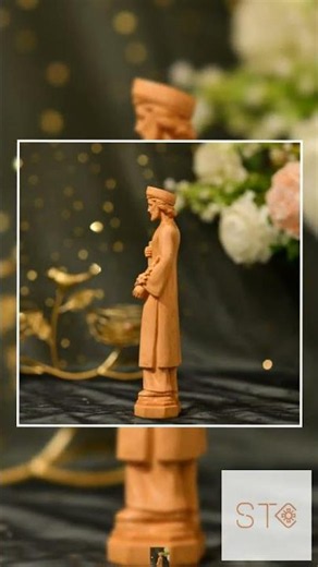 The statue of Saint Joseph adorned in traditional Vietnamese attire Unique Gift Wood Decor Gift f...