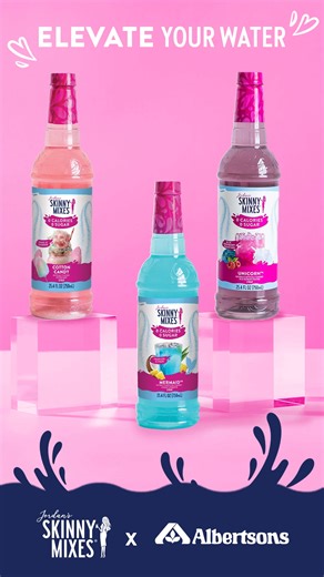 Skinny Mixes now at Albertsons. Water enhancers with 0 calories & 0 sugar. Hack your hydration with these viral TikTok sensations! | Skinny Mixes