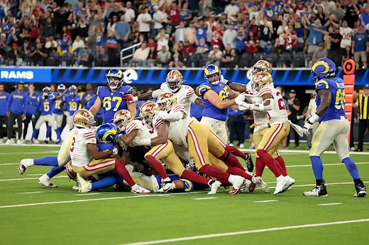 49ers vs. Rams on Thursday Night Football: San Francisco stuns L.A. with critical fourth-and-1 stop in overtime to win 26-23