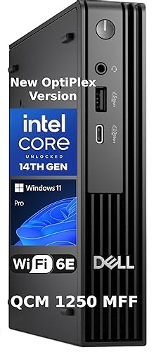 Dell Pro Micro QCM1250 Desktop Computer, Latest Ultra-Compact Business Mini PC, Intel Core i5-14500T(14 Cores), 16G