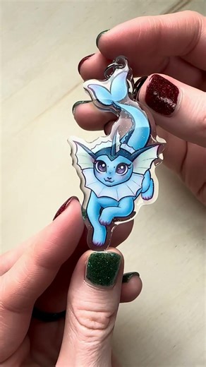 Vaporeon Glitter Keychain