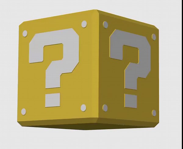 Modular Mystery Mario Question Block Storage Box (print-in-place Hinged Case) Large 3D Model - Etsy