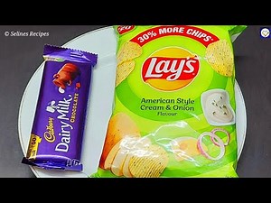 Chocolate Lays | 5 Minutes Snacks Recipe | Dairy milk & Lays | Quick Evening Snacks |
