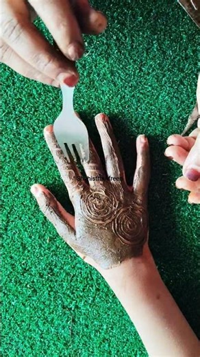 fork spoon trick mehndi#diy #shorts
