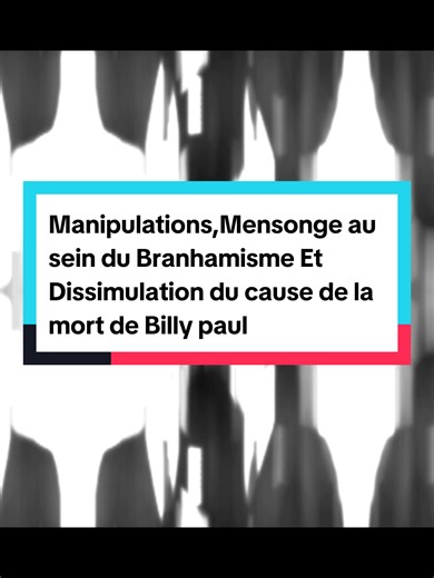 .Billy Paul Branham (13 septembre 1935 – 202) Billy Paul Branham était le fils aîné de William Branham. Il dirigeait ses activités à travers Spoken Word Publications et fut nommé associé de Voice of God Recordings, aux côtés de son frère Joseph Branham.Billy Paul et Joseph œuvraient à distribuer dans le monde entier les enregistrements de Branham ainsi que d’autres formes de propagande sectaire.Les documents officiels du gouvernement concernant Billy Paul Branham posent de sérieux problèmes à la