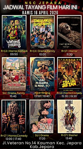 Jadwal Tayang Bioskop NSC Jepara 16 April 2026