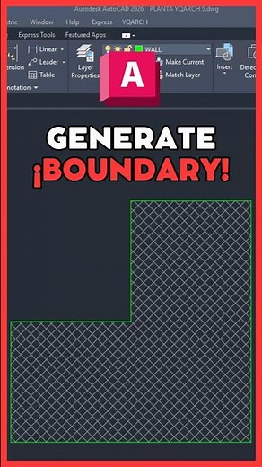 🚀 How to draw the edge of a HATCH in AutoCAD using the Boundary command #autocad