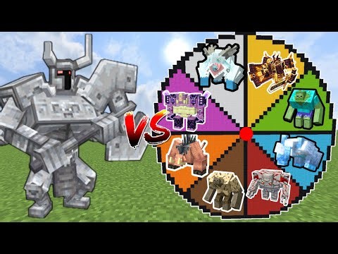 Spinning the Wheel until Ferrous Wroughtnaut Dies | Minecraft Mob Battle