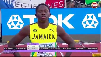 623K views · 10K reactions | The USA's Fred Kerley wins the World Athletics Championships 100m title in a thrilling race at Hayward Field in Oregon. The 27-year-old led home a USA sweep of the podium as Marvin Bracy came second and Trayvon Bromell won bronze. #SportsZikoKBC #Oregon2022 | KBC Channel 1 TV | Facebook