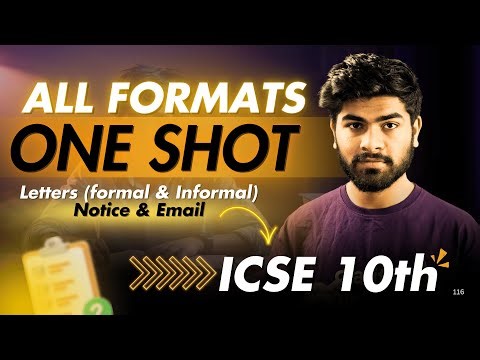 All formats in English Language One Shot || Letter , Notice and Email || ICSE Class 10th || ICSE