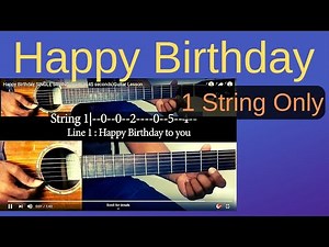Happy Birthday SINGLE STRING (30 seconds only)Guitar Lesson