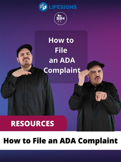 ASL Video Script: How to File an ADA Complaint Hello! This video explains how Deaf and Hard of Hearing people can file a complaint under the Americans with Disabilities Act, or ADA. If you were denied access—like not getting an interpreter—you have rights. Step 1: Who Are You Filing Against? There are two types: Title II – Government services (like public schools, courts, or hospitals) Title III – Private businesses open to the public (like restaurants, clinics, or hotels) Step 2: Where to File