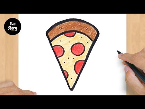 #516 How to Draw a Pizza Slice - Easy Drawing Tutorial