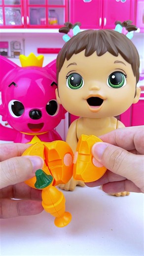 minnie mouse & pinkfong eats pumpkin 🎃 toy set | satisfying asmr miniature toy with subeo unboxing