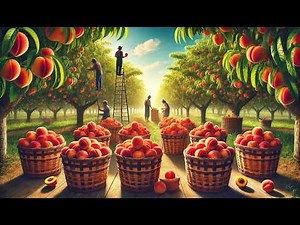 How to Thousands Tons of Peaches HARVESTED & PROCESSED? 🍑| Agricultural Technology