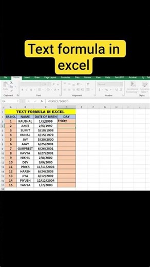 Excel me Text formula #How to apply text formula in excel #excel sheets