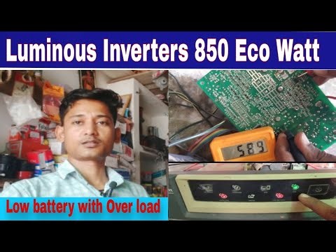 Luminous InvertersEco 850 Watts Over load with Low Battery problem solution#electronic #repairing