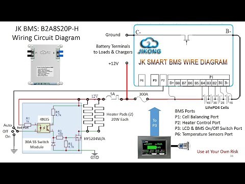 JK BMS - Automatic or Manual Battery Cells Heating Pad Control Circuit and Test