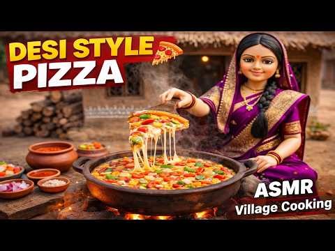 Miniature Doll Pizza ASMR 🍕 | Tiny Village Desi Style Pizza Recipe | Satisfying Mini Cooking