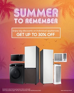 2.6K views · 835 reactions | Samsung's summer blowout is here! Get up to 30% discount on Samsung Digital Appliances when you purchase from April 1 to June 30, 2022. Click here to learn more: spr.ly/SummerPairs22 #SummerToRemember #SmarterThingsAtHome | Samsung | Facebook