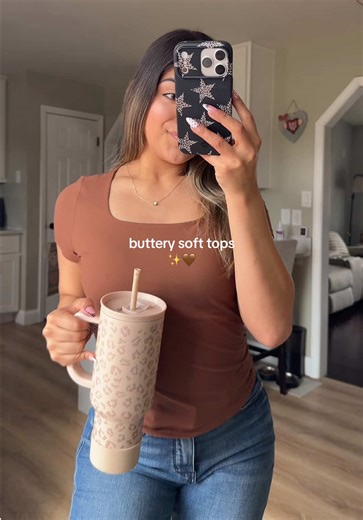 Perfect buttery soft basics for the summer 🤎 #basics #tops | soft tops