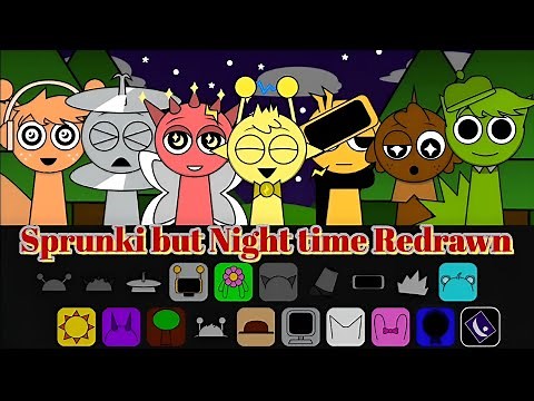 Sprunki but Night time Redrawn || Full game play..
