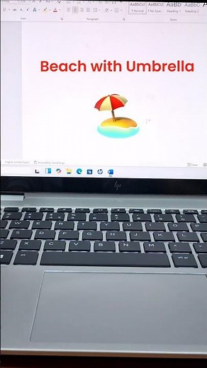 Beach 🏖️ Symbol in MS Word | Unicode 1F3D6 #asmr #computer #shorts #beach #vacation