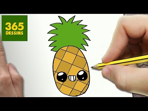 COMMENT DESSINER ANANAS KAWAII ÉTAPE PAR ÉTAPE – Dessins kawaii facile