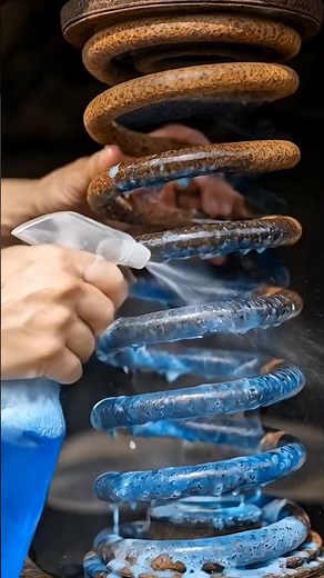 Rusty Old Car Suspension Spring vs Spray