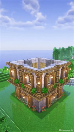 Minecraft:Large House Tutorial Time lapse build🏘️#youtubeshorts #minecraft #shortvideo #trending