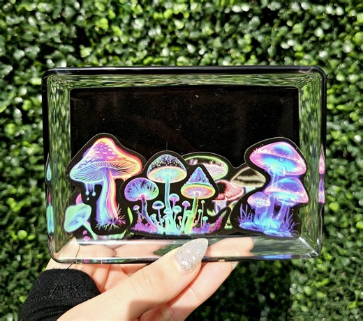 Psychedelic Mushroom Trinket Tray | Neon Fairycore Jewelry Dish - Etsy