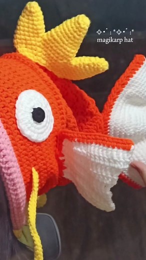 Crochet Magikarp Hat | Handmade Pokemon Accessory