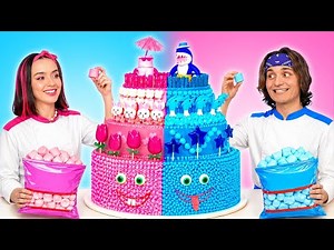 PINK vs BLUE Cake Decorating Challenge! 🎂 Ultimate Color Battle & Funny DIY Moments