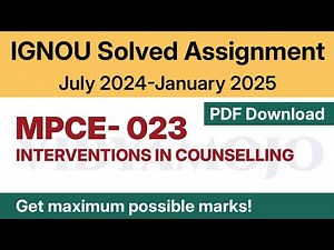 IGNOU MPCE 023 Solved Assignment 2024-25 PDF Download | IGNOU MA Psychology/MAPC 2nd Year Assignment