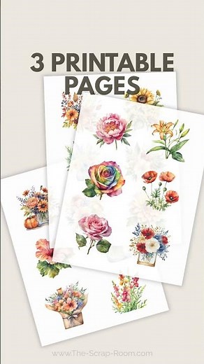 Free Floral Printables for Stickers Embellishments and Paper Crafts