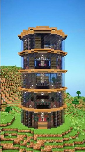 Building a Tall Minecraft Tower House for the Squad!