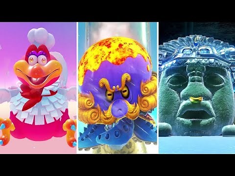 Super Mario Odyssey Movie Walkthrough Part 15 - All Boss Rematches in the Mushroom Kingdom