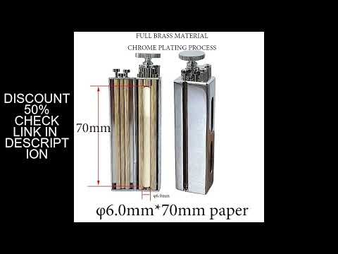 ?6mm Brass Chrome Cigarette Rolling Machine Manual Slim Tobacco Smoke Roller Handmade for 70mm Roll