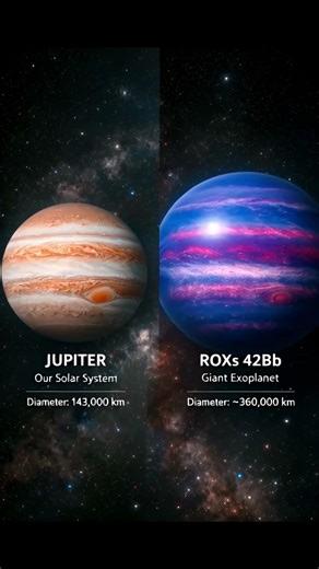 Jupiter vs ROXs 42Bb #universe #space #jupiter #exoplanet #nasa #science #trendingshorts #ytshorts