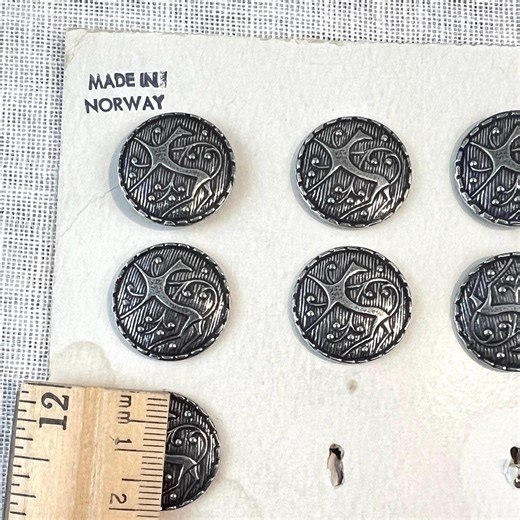 Vintage Norwegian Button Set of 7, Pewter Novelty Shank Buttons 20mm #8207 - Etsy