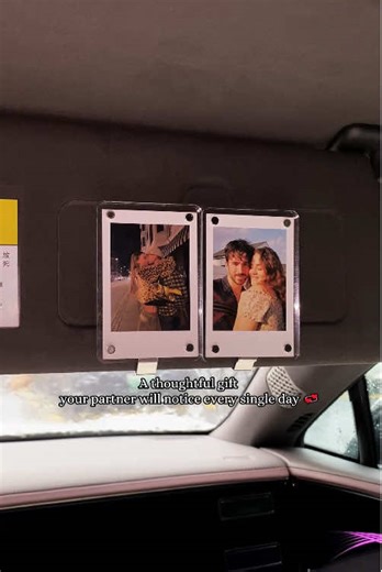 Click the link to buy while it’s on sale! It was so easy to insert a photo and super affordable! The perfect way to keep this cute photo with me even when I’m driving😊 #fyp #photoholder #cardecor #cutecardecor #caraccessories #foryou