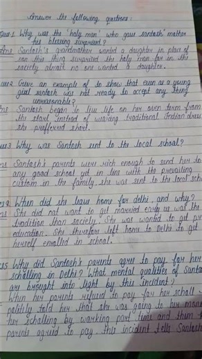 class 9 ,english chapter 7, question answers