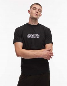 Vans no dice central graphic logo t-shirt in black | ASOS