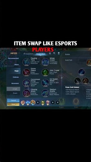 Buy and sell items like eSports players in mlbb | fast item swaping trick in mlbb #mobilelegends #ml