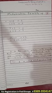 18 reactions | What is multiplicative Identity? | Maths Basics #iba5to15 #maths #basics ################################# Join our Mathematics Basics Batches The fee is 200 (for 6 months ) Contact whatsapp # 0309-3934147 | Sarwaich Encyclopedia | Facebook