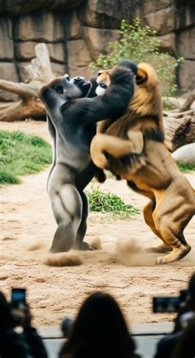 Silverback Gorilla vs Lion: Who Wins? 🦍🦁 Epic battle for jungle supremacy