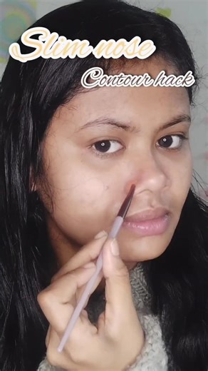 everyday makeup tutorial slim nose contour hack #makeup #shortyoutube