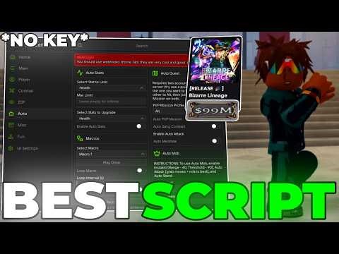 [💵BEST] Bizarre Lineage Script – *NO KEY* Dupe, Infinite Cash, Infinite XP!