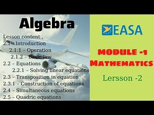 Algebra | Mathematics - Lesson -2 |EASA part 66 Module 1 | Aircraft Maintenance engineering