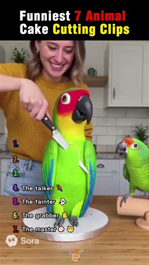 Animals React to Cutting Cake Compilation 🤣 #funny #ai